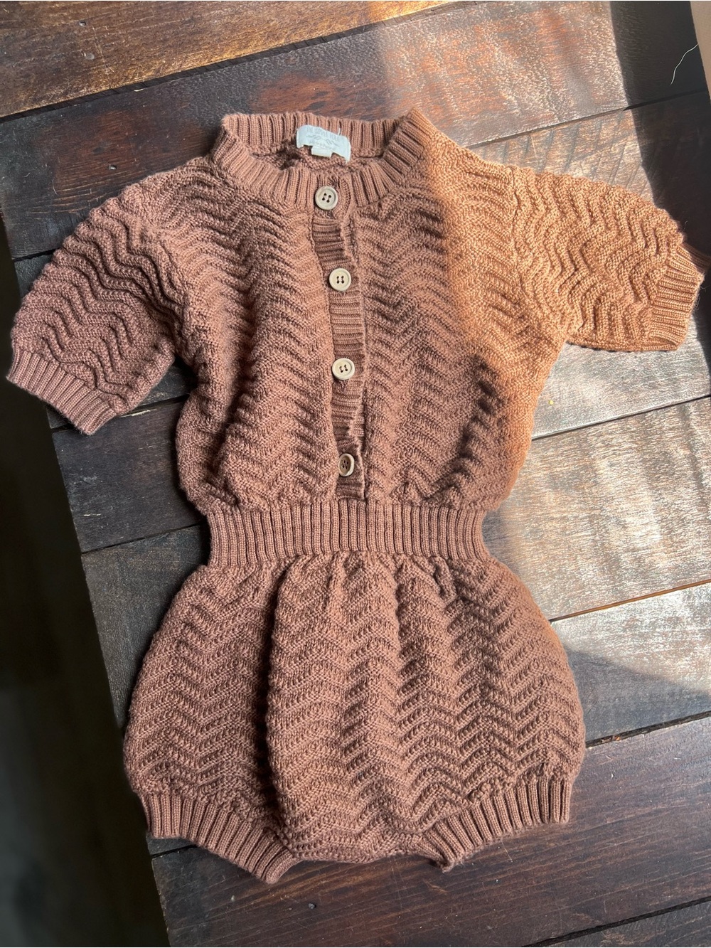 The Simple Folk Brown Knit Kids One-Piece